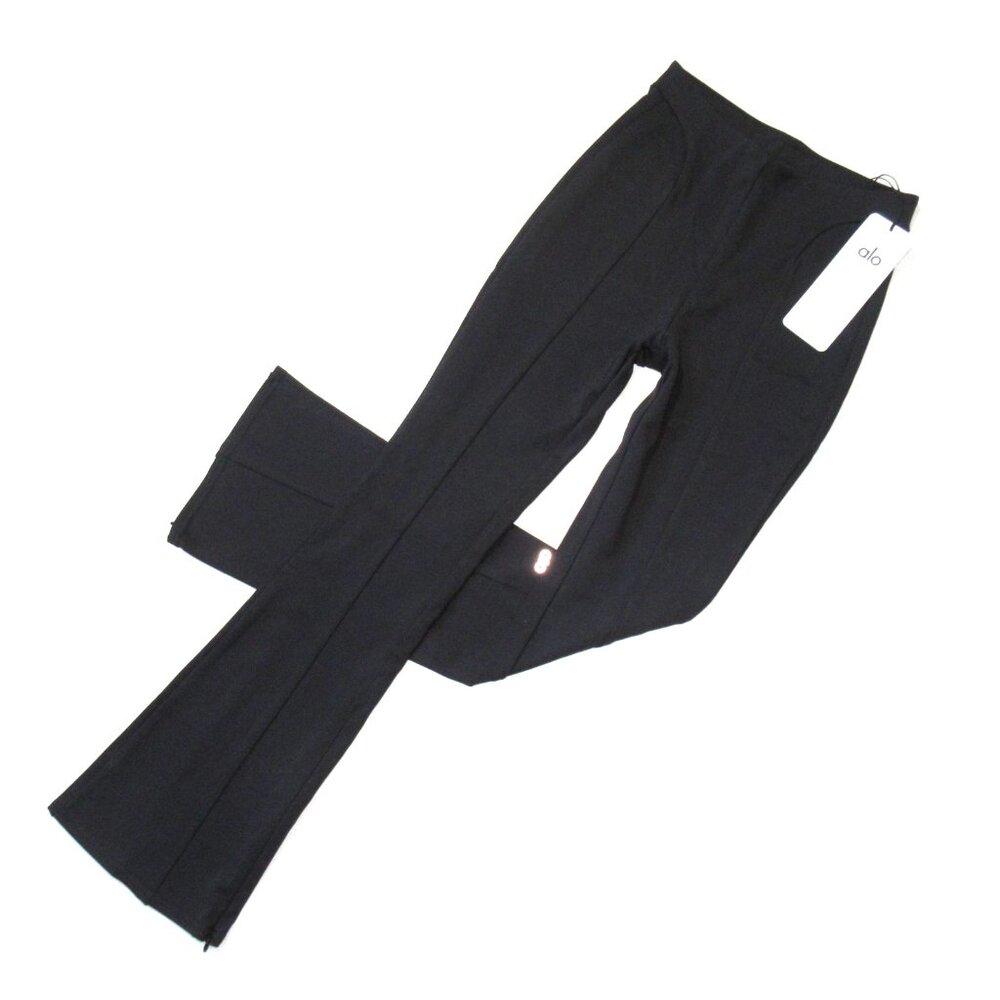 NWT Alo Yoga High-Waist 7/8 Zip It Flare Legging in Black Ankle Zip Pants XS